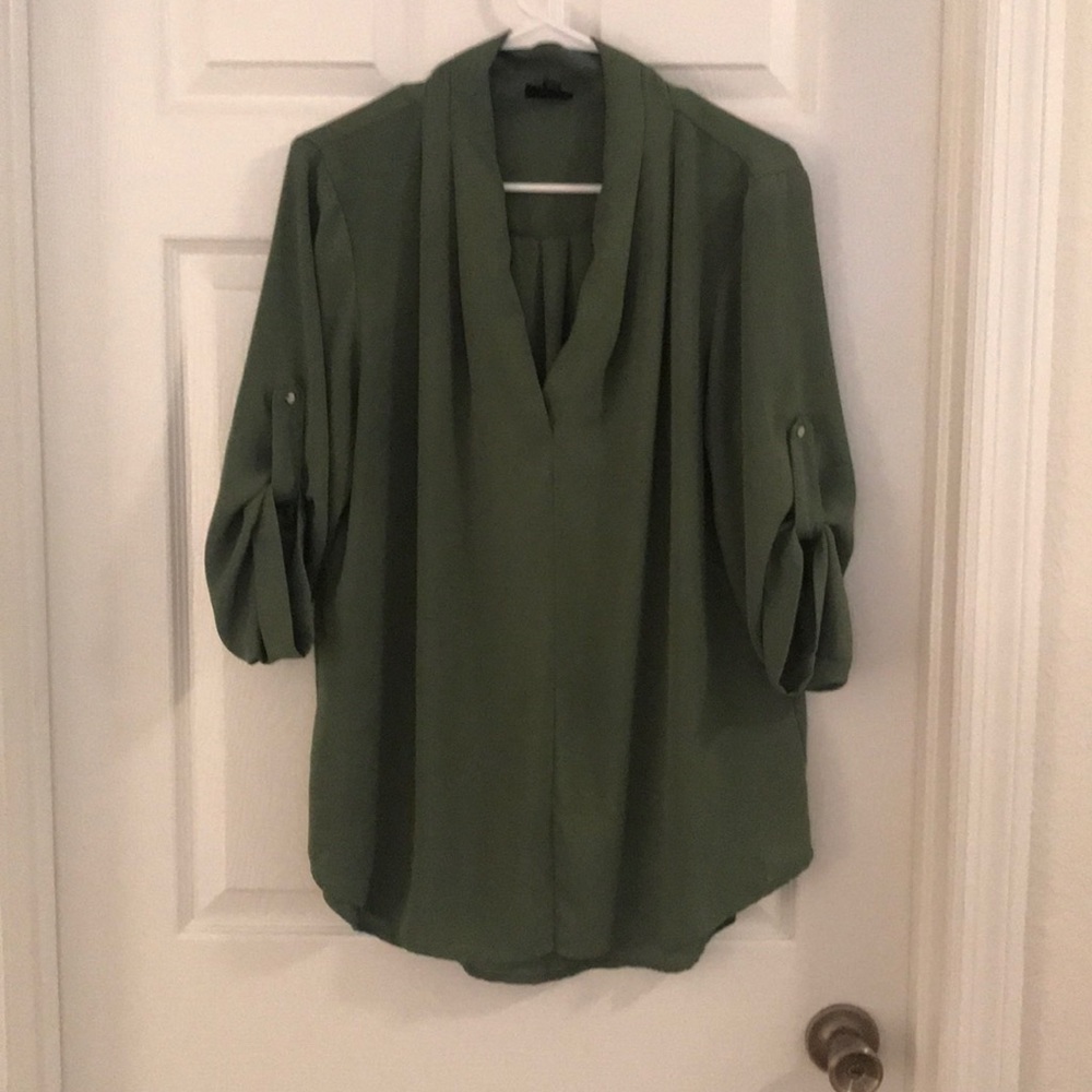 Army green blouse